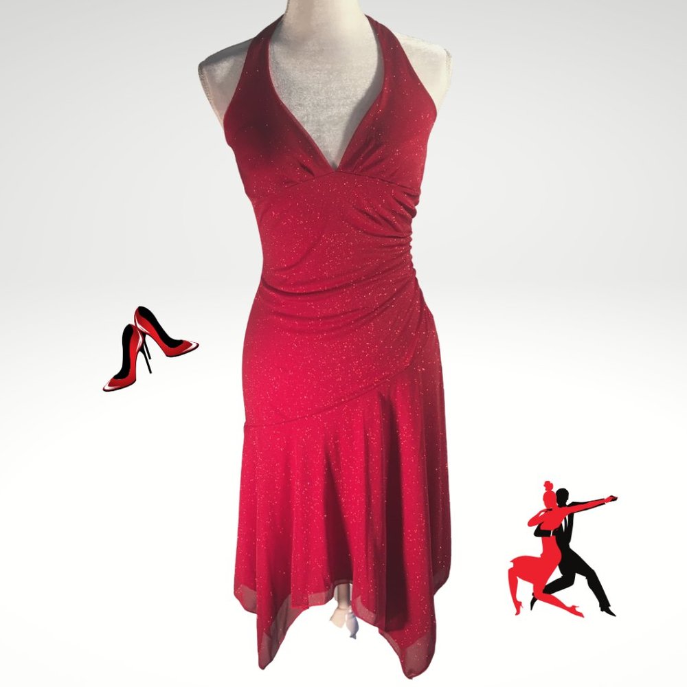 TRIXXI HANDKERCHIEF HALTER EVENING DRESS - Sz. S/M